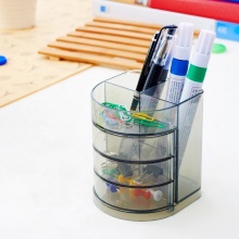 晨光黑透三层组合型塑胶笔筒ABT98443